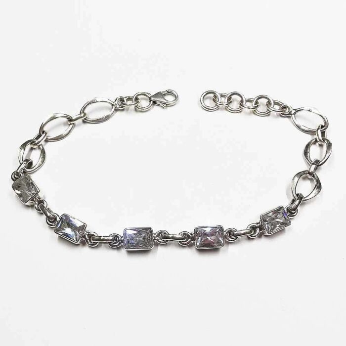 Bracciale Argento Quarzo Ialino Pezzo Unico