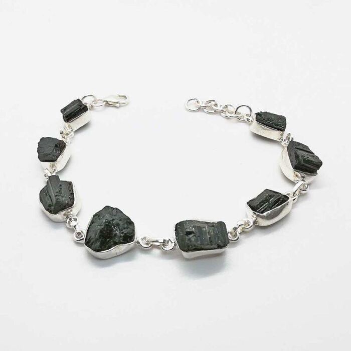 Bracciale di Tormalina Nera Argento Sterling 1076