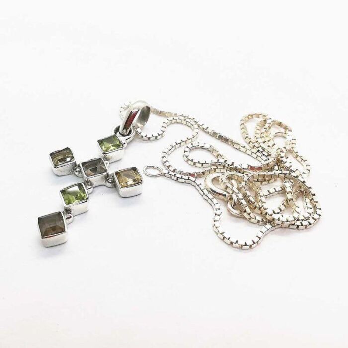 Ciondolo Croce in Quarzo Citrino 1217