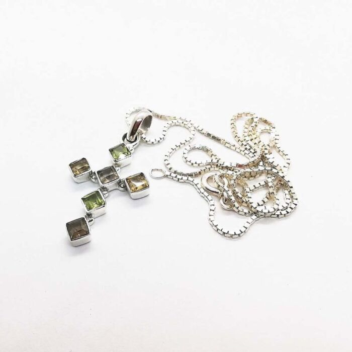 Ciondolo Croce in Quarzo Citrino 1217