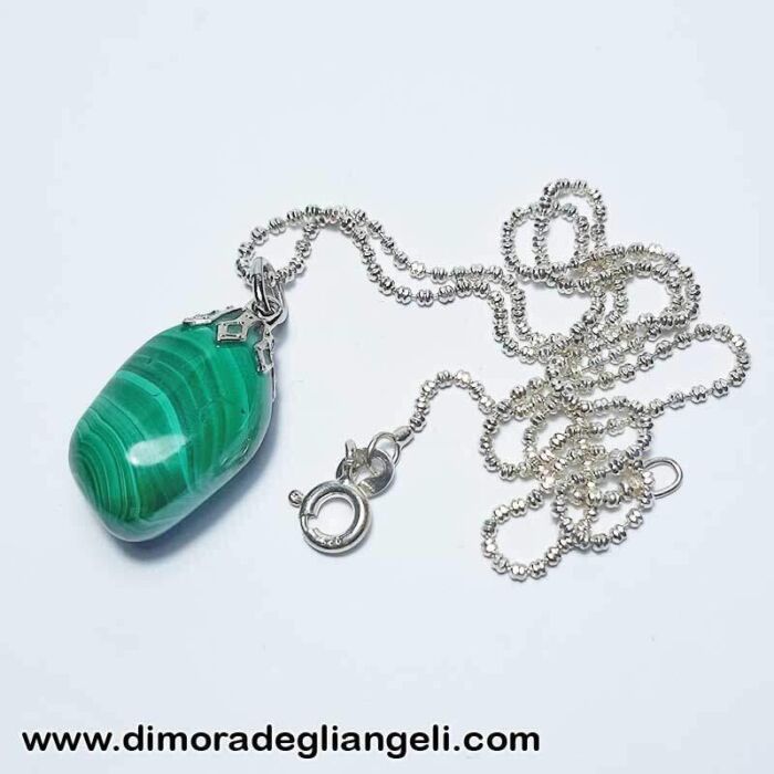 Ciondolo Malachite con Collana Argento 1484