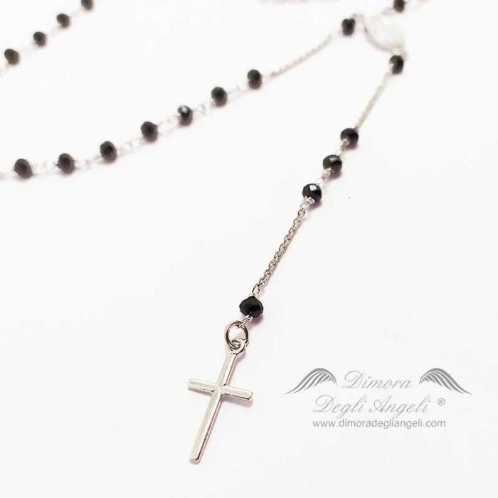 Collana Spinello Nero Crocefisso Madonna 1856