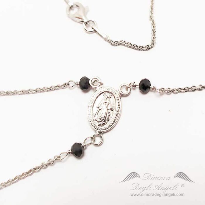 Collana Spinello Nero Crocefisso Madonna 1856