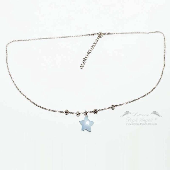 Angelite Collana a Stella in Argento Sterling 2341