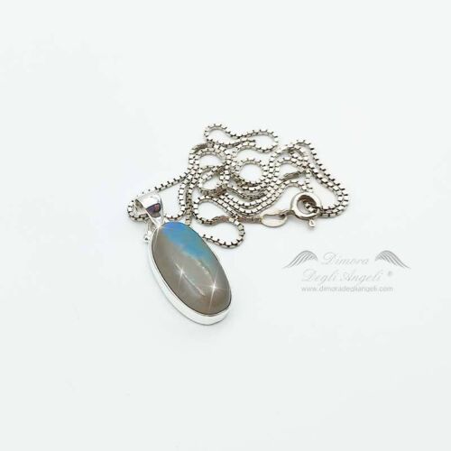 Labradorite Blu Ciondolo Collana Argento 2348