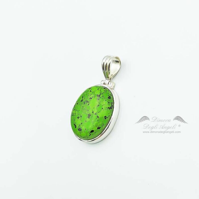 Turchese Verde Ciondolo in Argento 2360