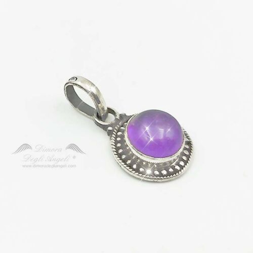 Cabochon Ametista Ciondolo Argento 2448