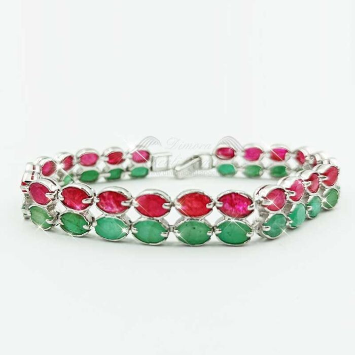 Bracciale Smeraldo Rubino in Argento 2578