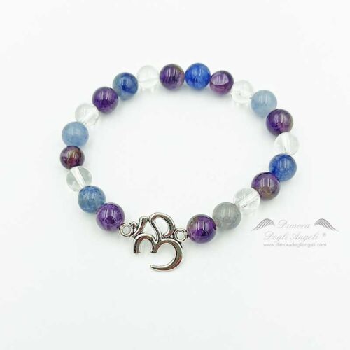 Bracciale Ohm Ametista Avventurina blu Cristallo di Rocca 2599