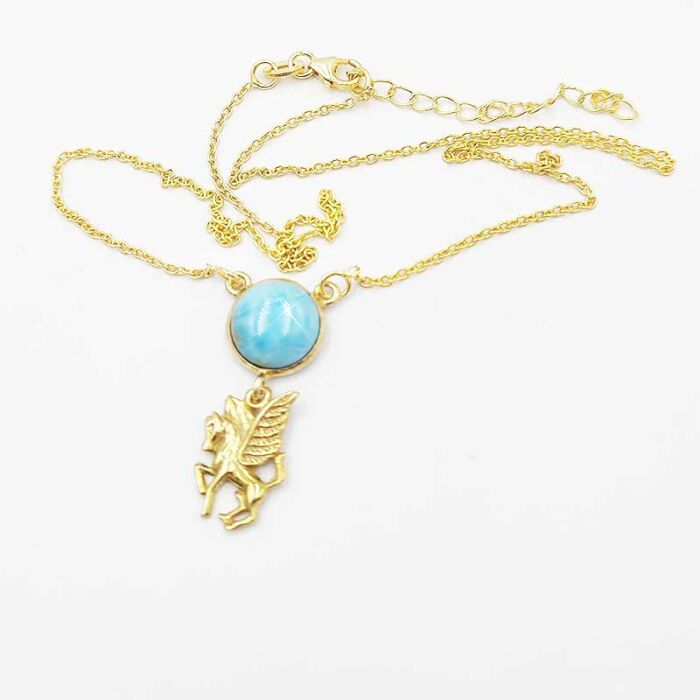 Collana Cavallo Pegaso Larimar Oro Argento 2781