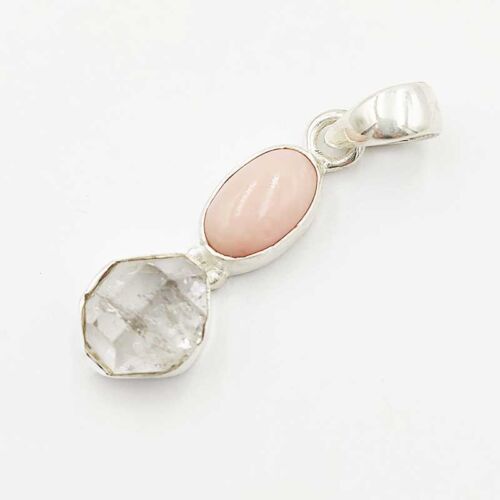 Ciondolo Opale Rosa Herkimer Argento 2978