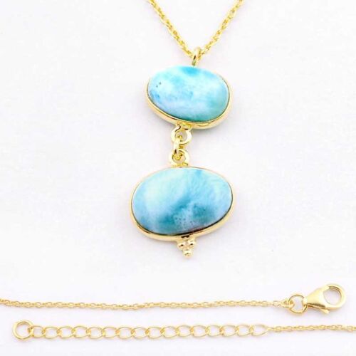 Collana Pietre Larimar Argento Oro 2999