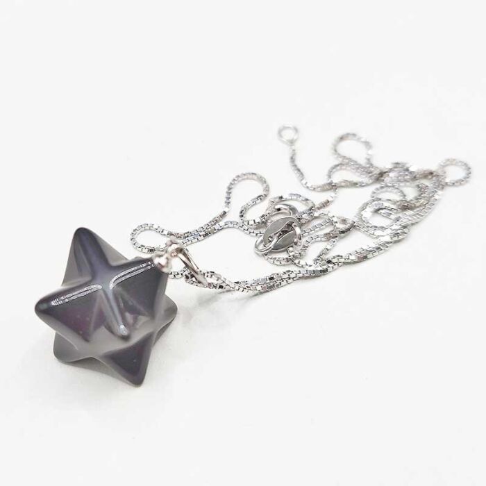 Ciondolo Merkaba Ossidiana Collana Argento 3144