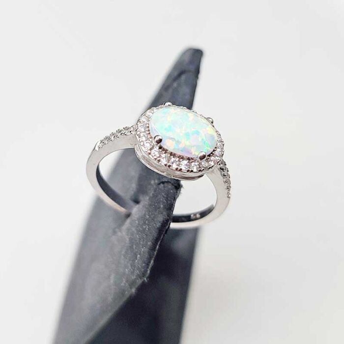 Anello in Argento con Opale e Corona di Zirconi 3149